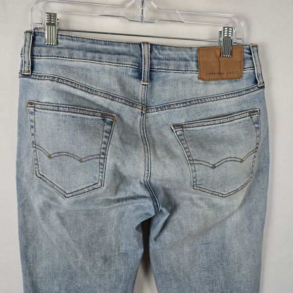American Eagle Jeans Men's 30 x 32 Blue Skinny Distressed Next Level AirFlex - Picture 3 of 16